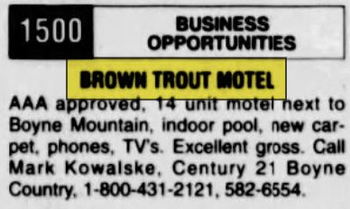 Brown Trout Motel - Mar 1998 For Sale (newer photo)
